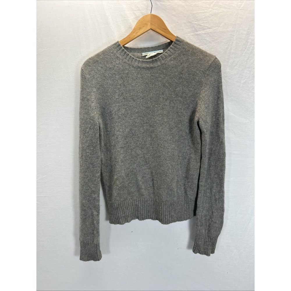J.Crew 100% Cashmere Sweater Women M Classic Gray Quiet Luxury Crewneck